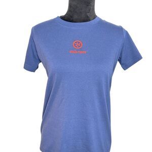 Sicula Mente Men’s Italian Designer Blue T-Shirt with Red Logo Size XS